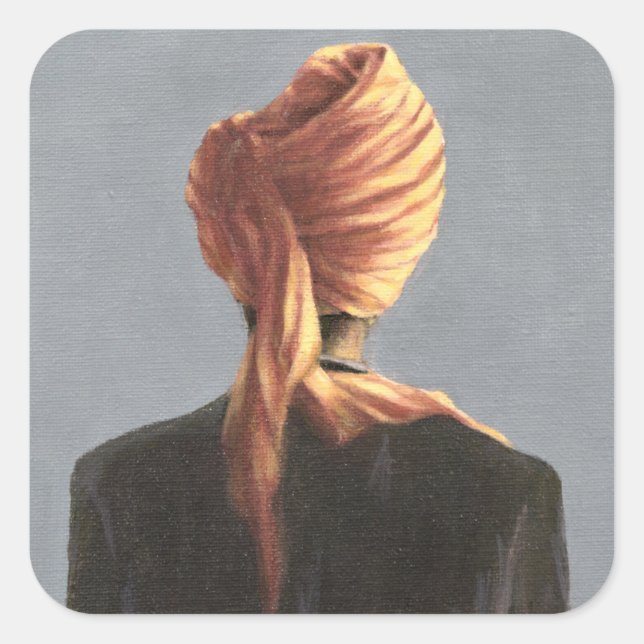 Pegatina Cuadrada Naranja turban 2004 (Anverso)