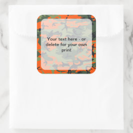 Pegatina Cuadrada Naranja y Camuflaje Verde, Ejército