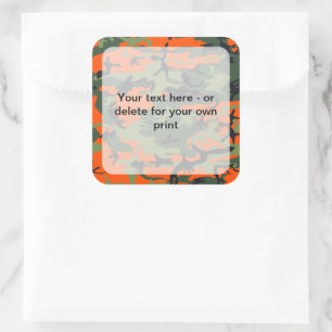 Pegatina Cuadrada Naranja y Camuflaje Verde, Ejército