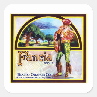 Pegatina Cuadrada Naranjas de Fancia