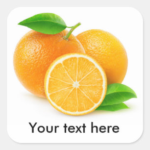 Pegatina Cuadrada Naranjas frescos
