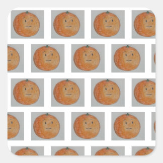 Pegatina Cuadrada Naranjas mandarinas frutos cítricos lindos