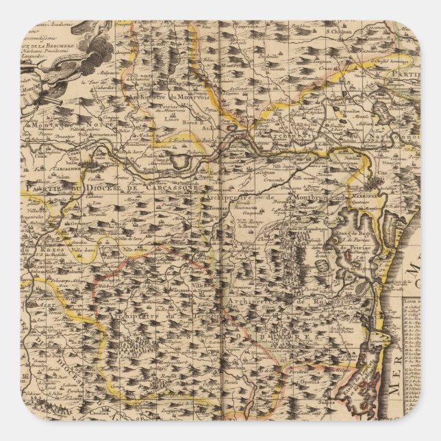 Pegatina Cuadrada Narbonne France (Anverso)