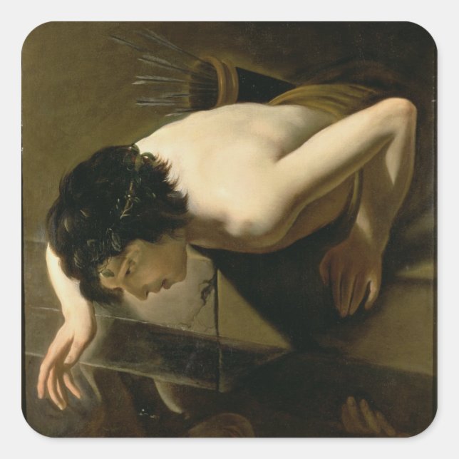 Pegatina Cuadrada Narciso (Anverso)