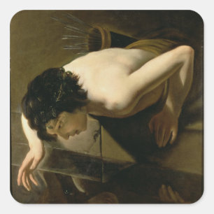 Pegatina Cuadrada Narciso