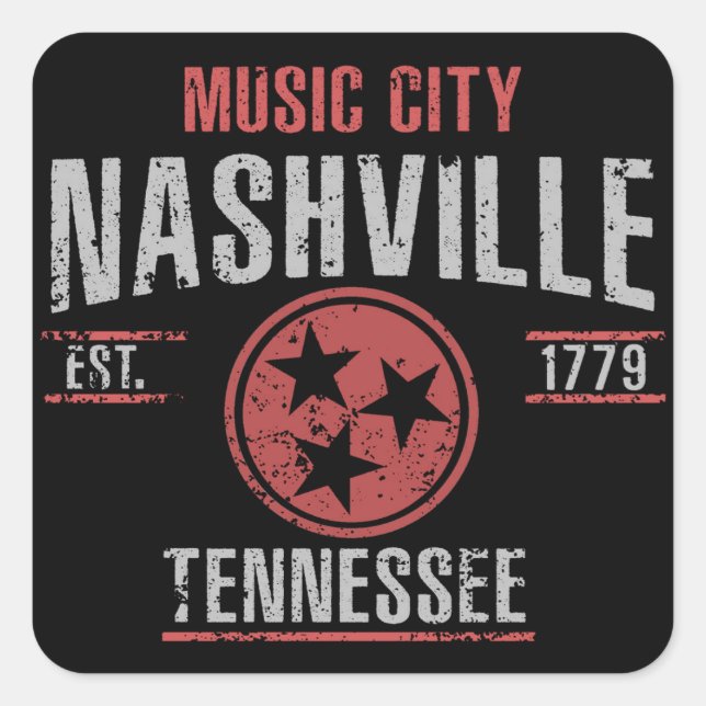 Pegatina Cuadrada Nashville (Anverso)