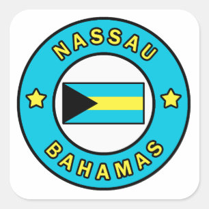 Pegatina Cuadrada Nassau Bahamas