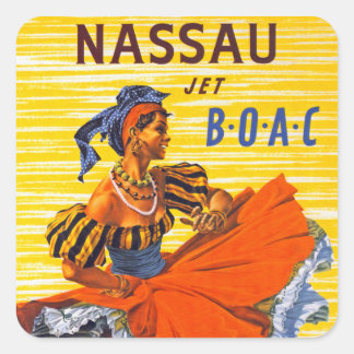 Pegatina Cuadrada Nassau Jet