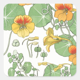 Pegatina Cuadrada Nasturtios