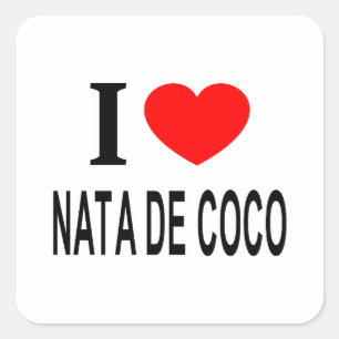PEGATINA CUADRADA ❤️ NATA DE COCO ME ENCANTA NATA DE COCO I CORAZÓN