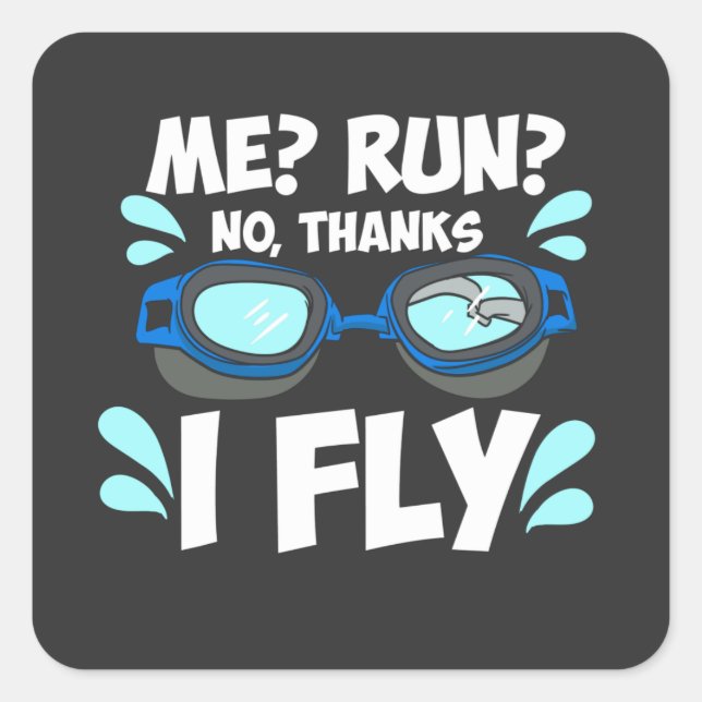 Pegatina Cuadrada Natación (Anverso)