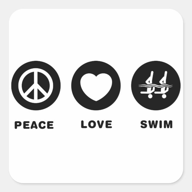 Pegatina Cuadrada Natación sincronizada (Anverso)