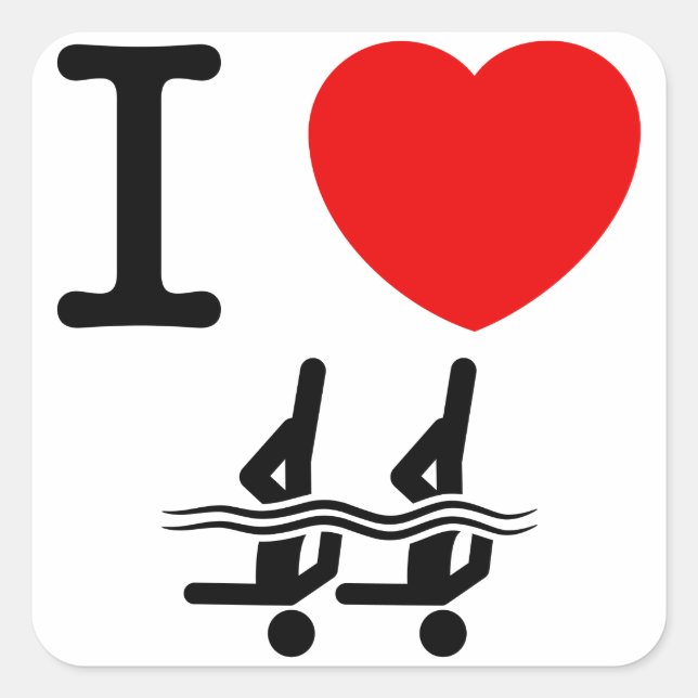 Pegatina Cuadrada Natación sincronizada (Anverso)