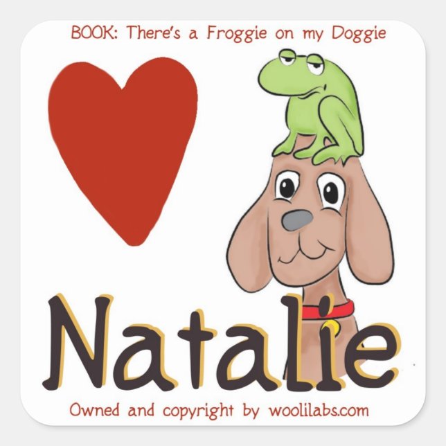Pegatina Cuadrada Natalie Froggie en Pegatinas Doggie (Anverso)