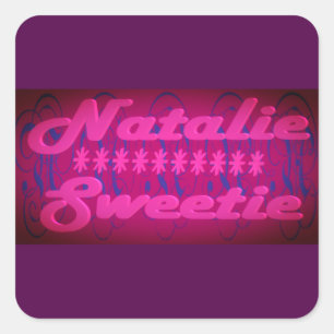Pegatina Cuadrada Natalie Sweetie diseño morado profundo