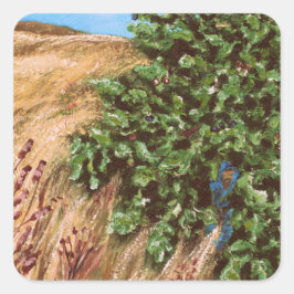 Pegatina Cuadrada Nathanael y el árbol de la higuera