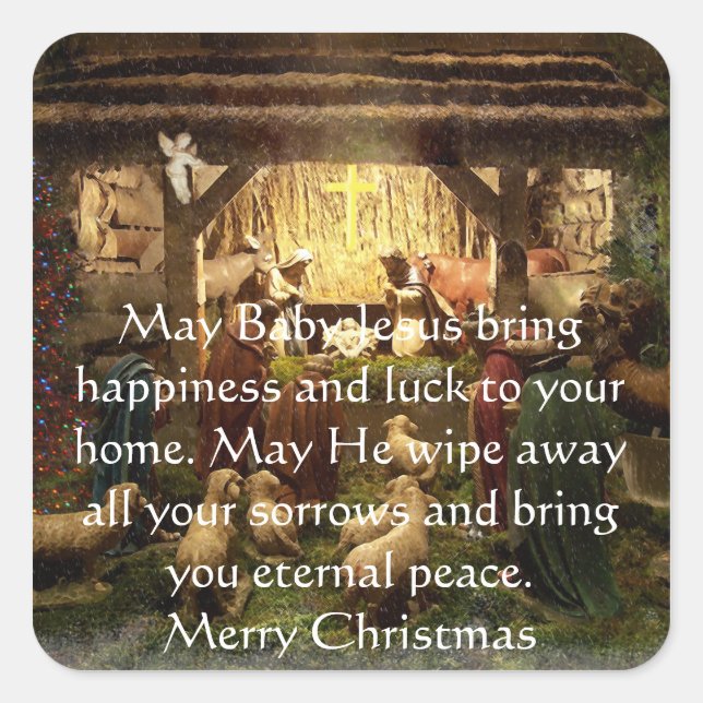 Pegatina Cuadrada Natividad (Anverso)