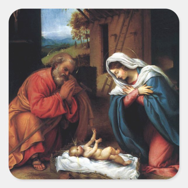 Pegatina Cuadrada Natividad (Anverso)