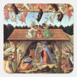Pegatina Cuadrada Natividad de Cristo, Nacimiento de Cristo por Bott