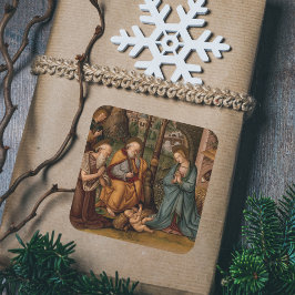 Pegatina Cuadrada Natividad de Cristo Navidades religiosos cristiano