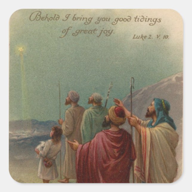 Pegatina Cuadrada Natividad de los navidades (Anverso)