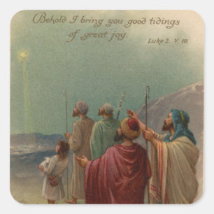 Pegatina Cuadrada Natividad del navidad