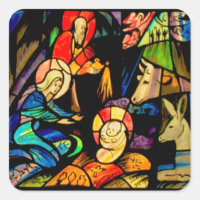 Natividad estilo cristal manchado
