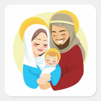 Pegatina Cuadrada Natividad Jesús Nacer