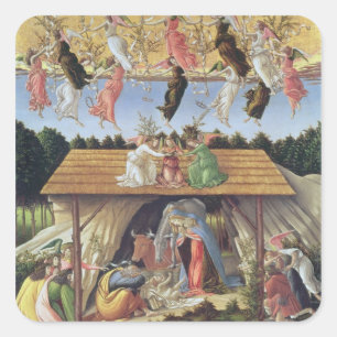 Pegatina Cuadrada Natividad mística, 1500