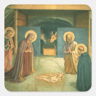 Pegatina Cuadrada Natividad por Fra Angelico
