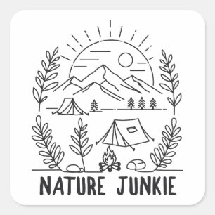 Pegatina Cuadrada Naturaleza Junkie