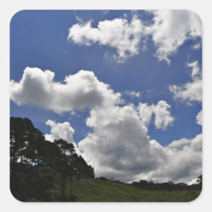 Pegatina Cuadrada Naturaleza paisajística del cielo nublado