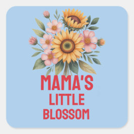 Pegatina Cuadrada Nature-Inspired Colorful Sunflower Nursery