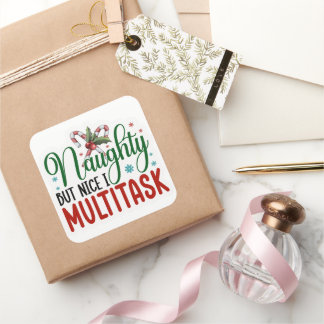 Pegatina Cuadrada Naughty but Nice I Multitask Sticker Set