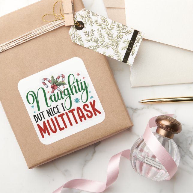 Pegatina Cuadrada Naughty but Nice I Multitask Sticker Set (Regalar)