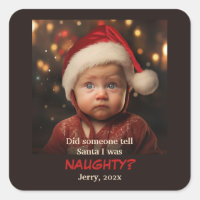 Naughty List Fun Photo Christmas Sticker
