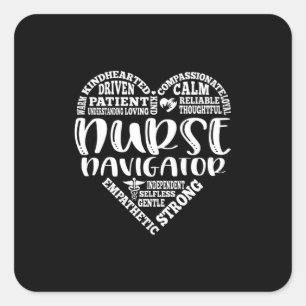 Pegatina Cuadrada Navegador de enfermeras, apreciación de enfermeras