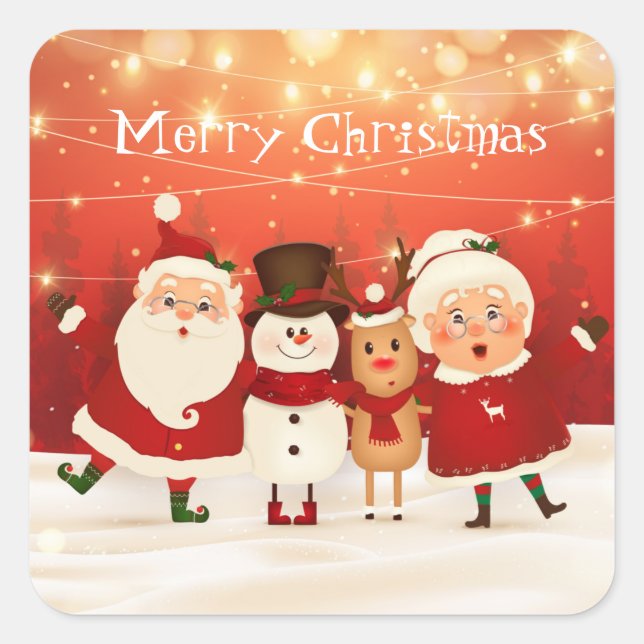 Pegatina Cuadrada Navidad (Anverso)