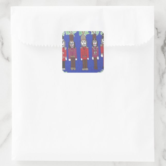 Pegatina Cuadrada Navidad de Cascanueces (Bolso)