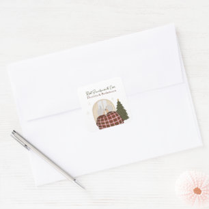 Pegatina Cuadrada Navidad de los mejores abuelos personalizados