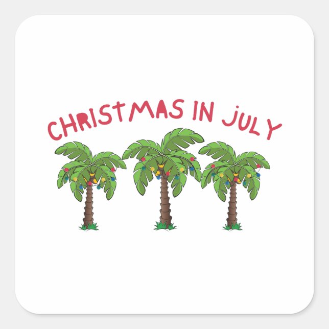 Pegatina Cuadrada Navidad en Julio (Anverso)