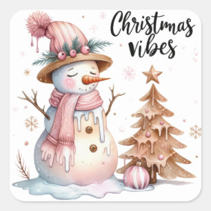 Pegatina Cuadrada Navidades