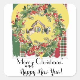 Pegatina Cuadrada ¡navidades!