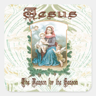 Pegatina Cuadrada Navidades 2 - Jesús es la razón de la temporada