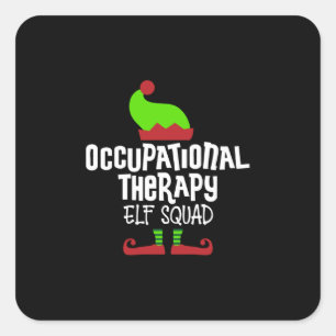 Pegatina Cuadrada Navidades a la tercera terapia ocupacional