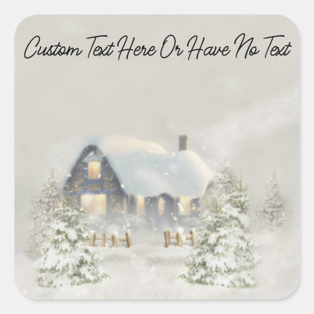 Pegatina Cuadrada Navidades acogedores y ruidosas vibraciones forest (Anverso)