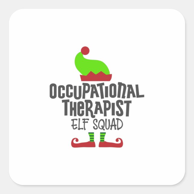 Pegatina Cuadrada Navidades al terapeuta ocupacional superior (Anverso)