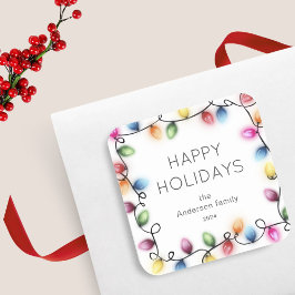 Pegatina Cuadrada Navidades alumbran Feliz Navidad