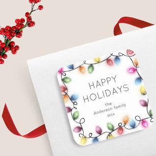 Pegatina Cuadrada Navidades alumbran Feliz Navidad