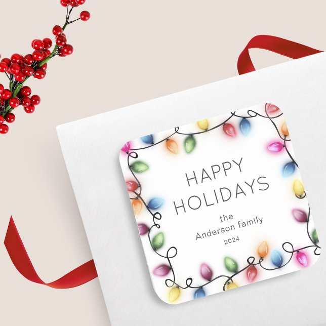 Pegatina Cuadrada Navidades alumbran Feliz Navidad (Subido por el creador)